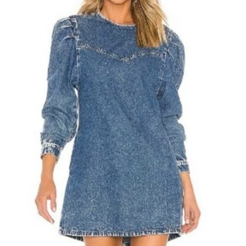 Free people self control denim mini dress